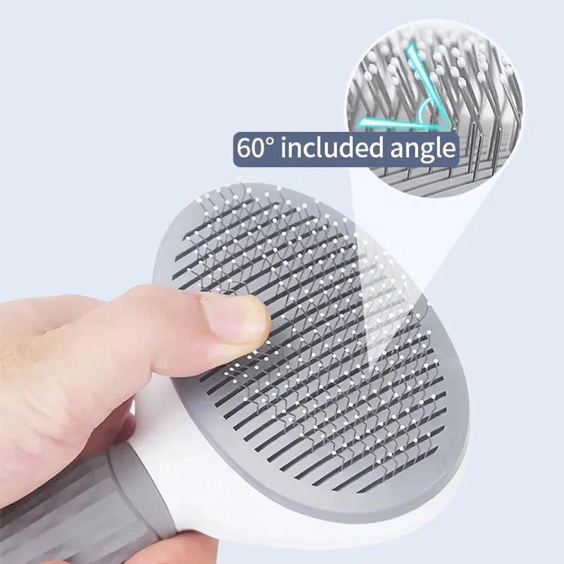 Pet Hair Removal Comb – Stainless Steel Grooming Brush for Dogs and Cats