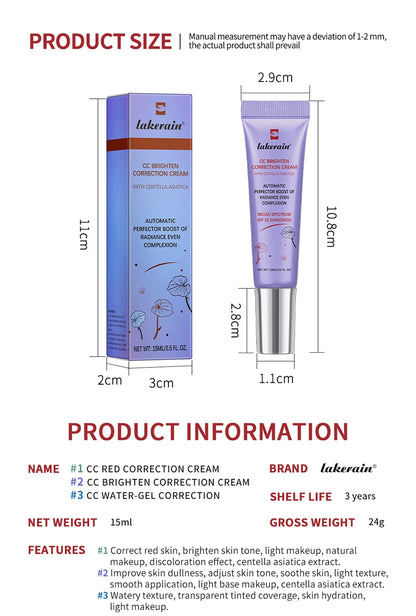 CC Red Correction Cream Primer Moisturizing Waterproof Anti-sweat
