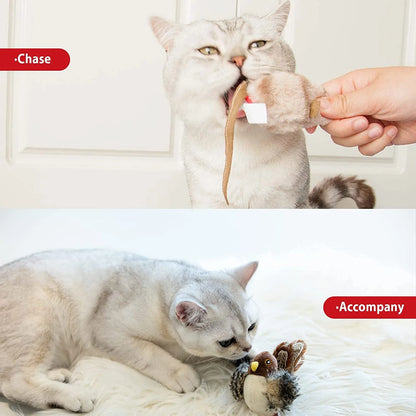 Pet Cat Toy – Sparrow and Mouse Shaped Simulation Sound Stuffed Toy