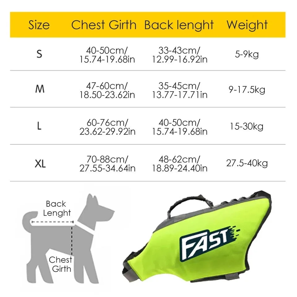 Pet Swimming Life Jacket Safety Vest for Dog in Summer Fashion Adjustable Reflective in Pool