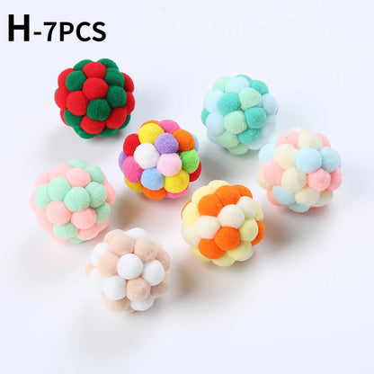 Interactive Plush Cat Toy Balls – Colorful Teaser Toys for Cats