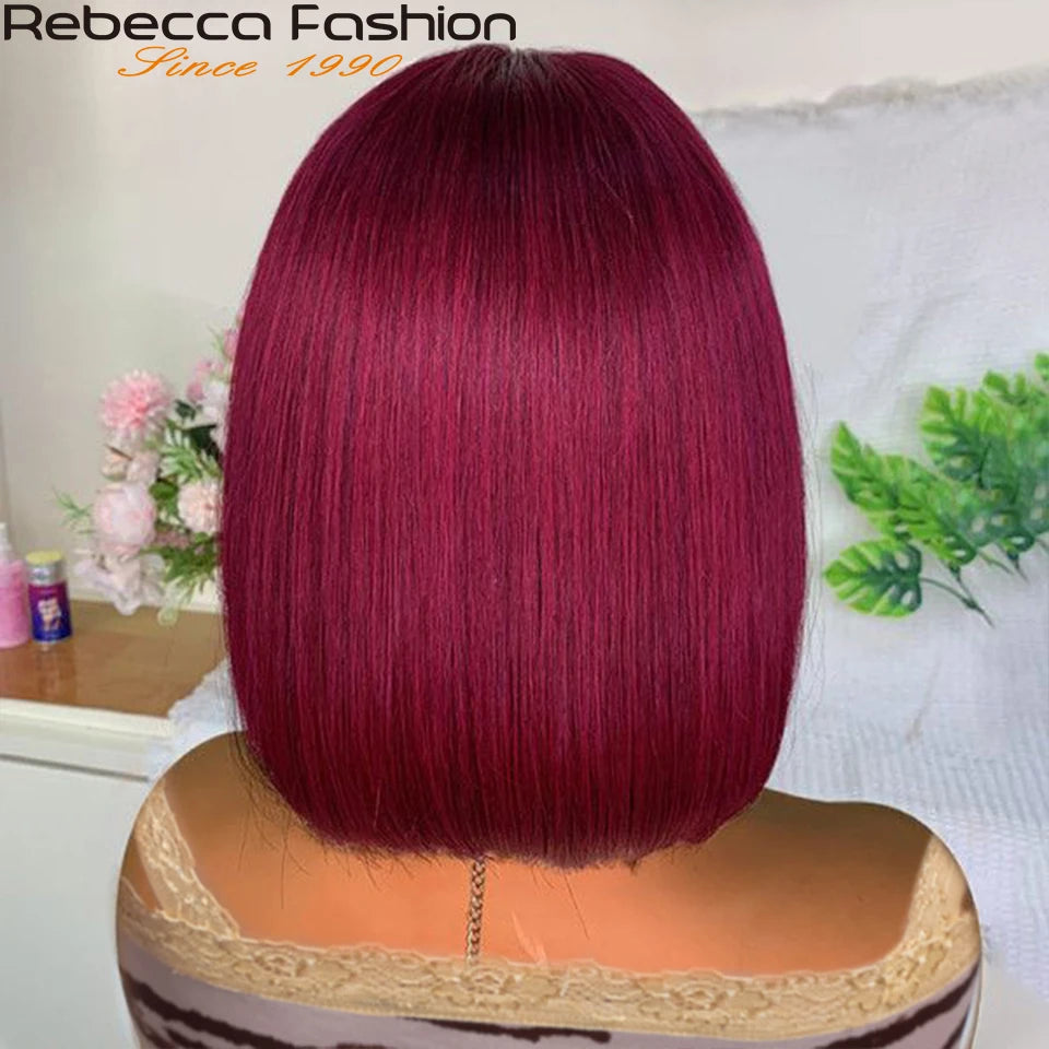 99J Straight Short Bob – 180% Density Chinese Human Hair Wig