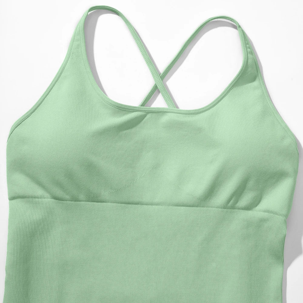 OMKAGI Women’s Full-Length Bodycon Jumpsuit – Sleeveless Athletic & Casual Wear