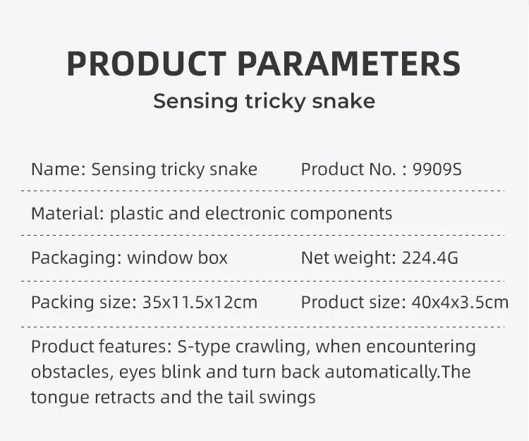 Pet Toys Cat Dog Pet Snake Toys Rechargeable Smart Sensor Snake Automatically Senses Obstacles and Escapes Children's Gift Toys