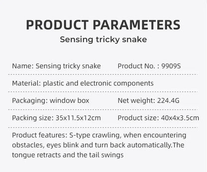 Pet Toys Cat Dog Pet Snake Toys Rechargeable Smart Sensor Snake Automatically Senses Obstacles and Escapes Children's Gift Toys