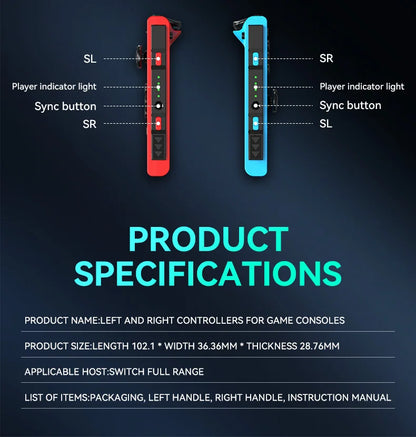 STORM WYRM Bluetooth Joystick for Switch NS Game Left and Right Wireless RGB With Light Small Handle JOY-02