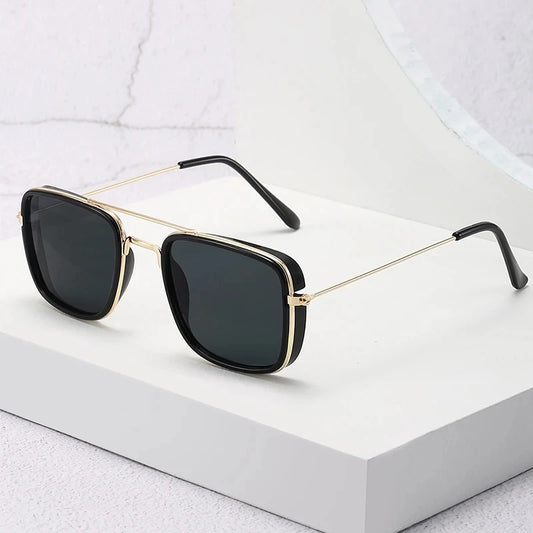 Sunglasses European and American Metal Small Square Frame UV Protection