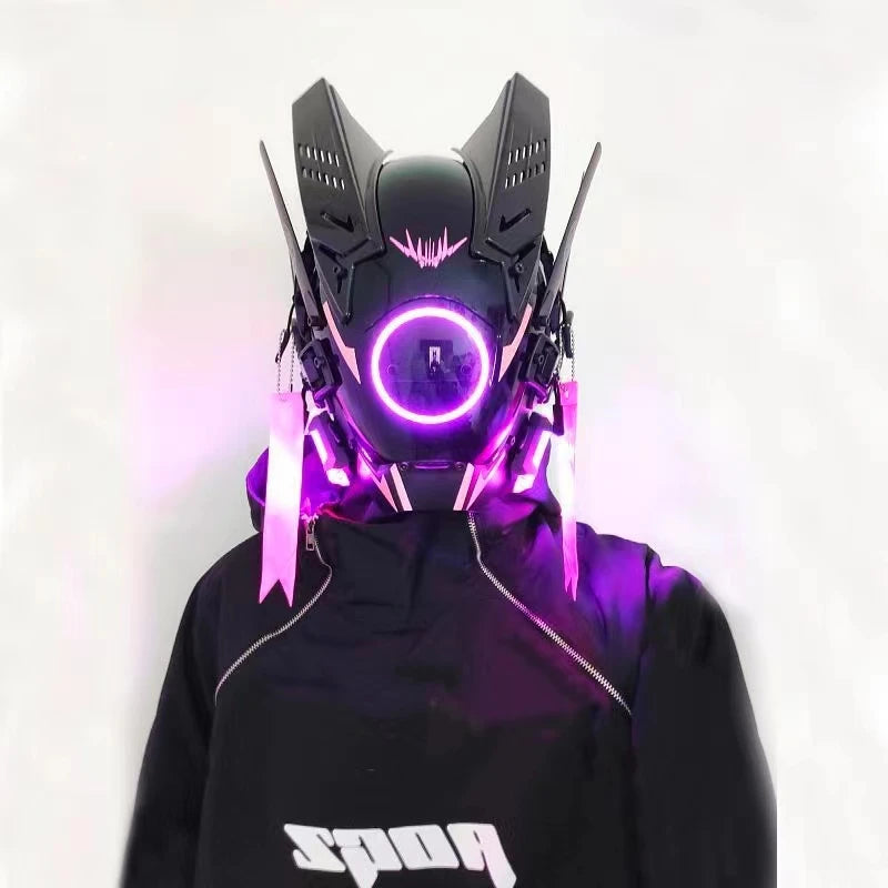 CyberGlow LED Tech Helmet – Futuristic Cosplay Mask