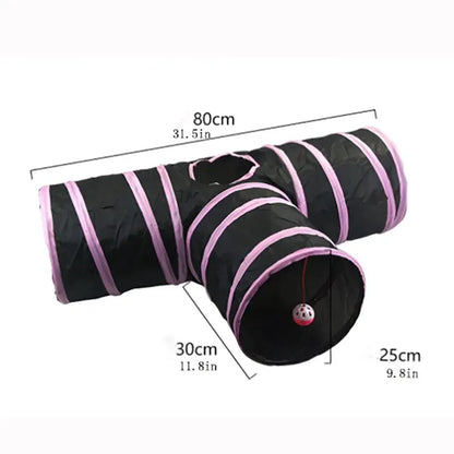 Wear-resistant Cat Play Tunnel Foldable Pet Animal Tunnels with Crinkle Playing Toy