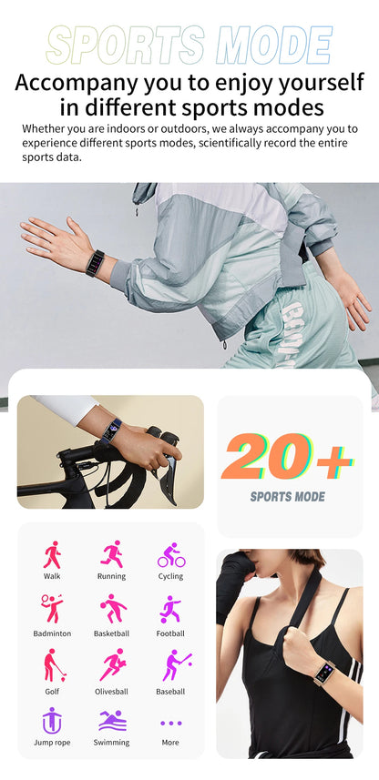 LIGE Smart Watch Women Full Touch Screen Bluetooth Call IP67 Waterproof