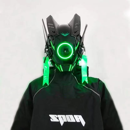CyberGlow LED Tech Helmet – Futuristic Cosplay Mask