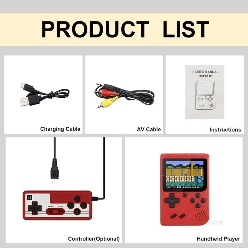 8-Bit Classic Video Games Console Built in 500 Games Retro Portable