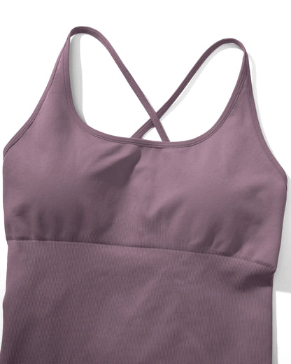 OMKAGI Women’s Full-Length Bodycon Jumpsuit – Sleeveless Athletic & Casual Wear
