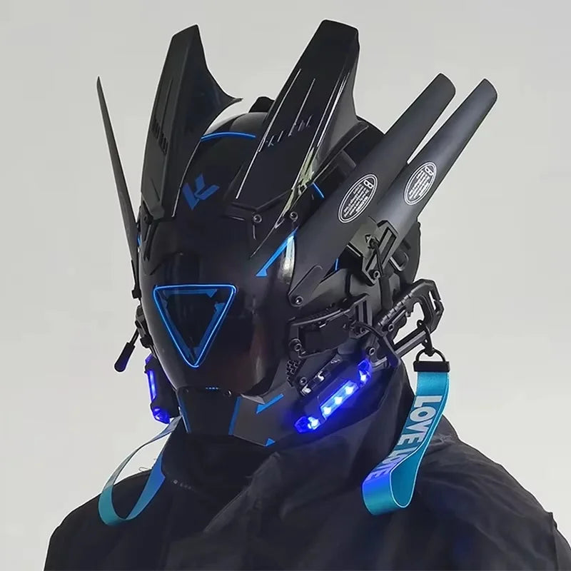 CyberGlow LED Tech Helmet – Futuristic Cosplay Mask