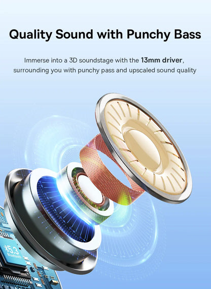BASEUS In-Ear Wireless Earphones Bluetooth 5.3 30H Bateria de longa duração IPX4 prova d'água