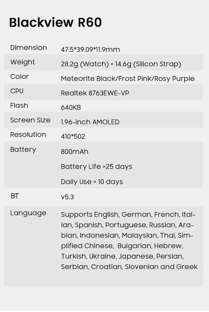 Blackview R60 Smartwatch Your All-in-One Wearable Companion