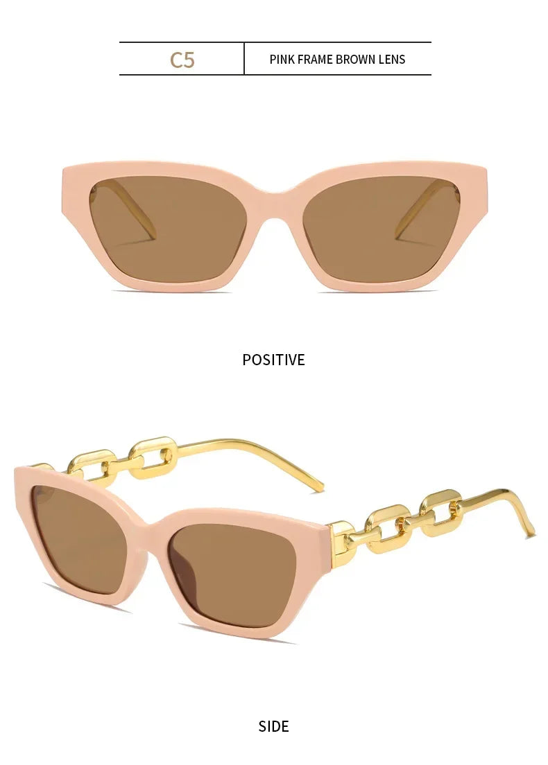Women Vintage Brand Designer Black Sun Glasses UV400  Luxury Cat Eye