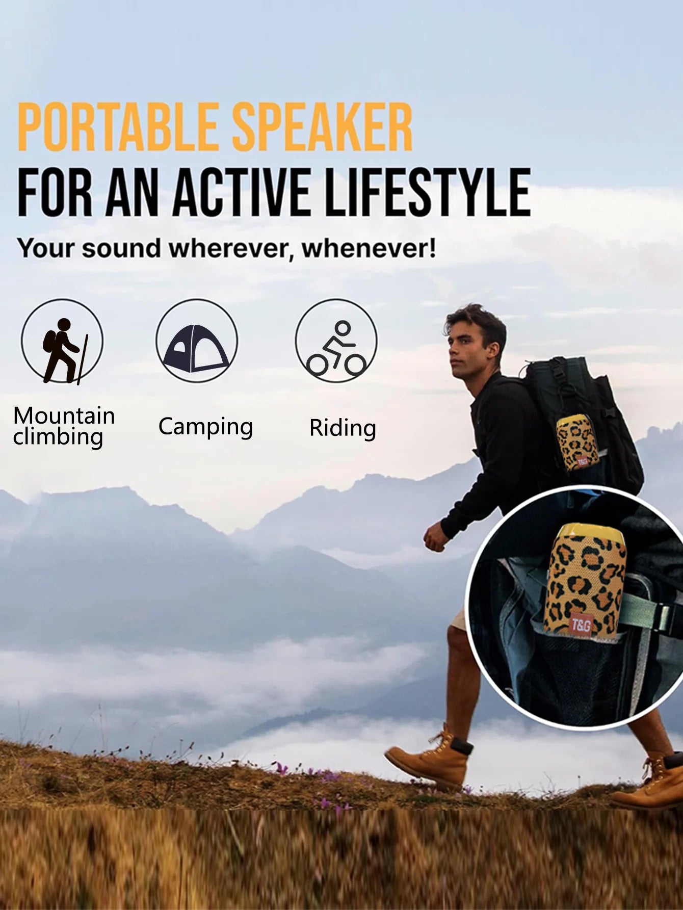PartyBox TG117 Portable Bluetooth Speaker Outdoor Wireless Woofer Free Call /FM/TF Card/USB