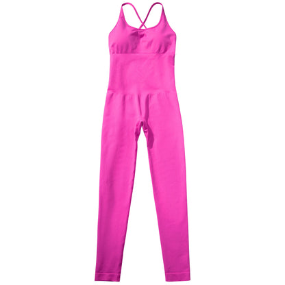 OMKAGI Women’s Full-Length Bodycon Jumpsuit – Sleeveless Athletic & Casual Wear