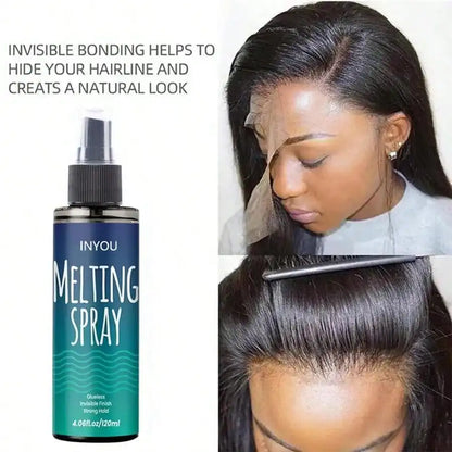 Melting and Holding Spray Glue-Less Hair