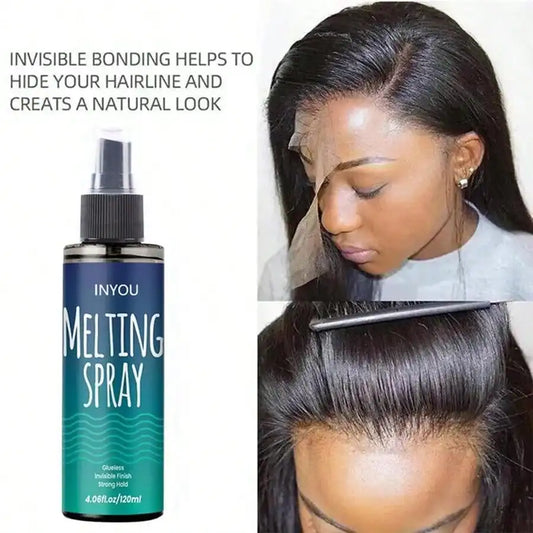 Melting and Holding Spray Glue-Less Hair