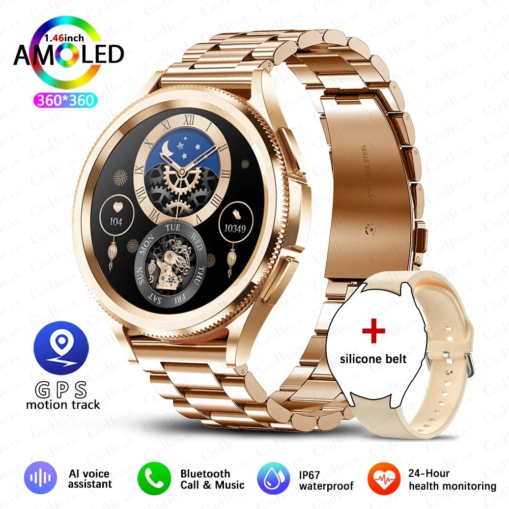 For Samsung Galaxy Watch 6 GPS Sport Smartwatch Men HD Screen GPS Fitness Tracker Waterproof