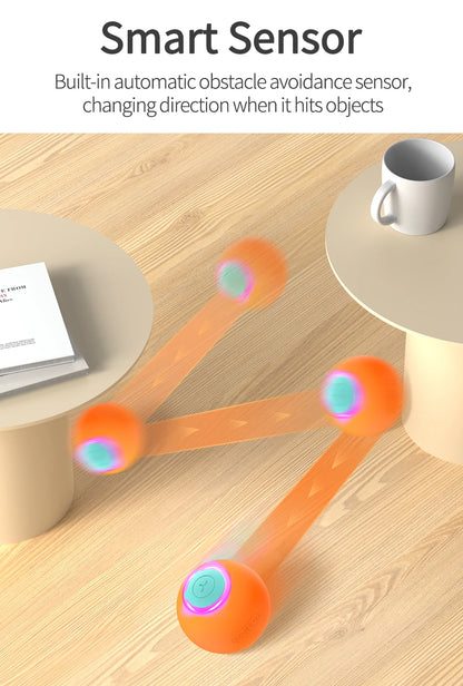 ROJECO Cat Toys Smart Interactive Cat Bouncing Ball Automatic Rolling Ball Training Self-moving Electric Toy Dog Pet Accessories