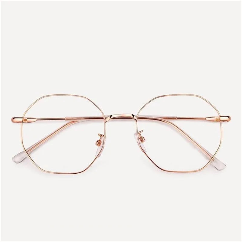 Fashion Anti Blue Light Round Glasses Ultra-Light Metal Frame