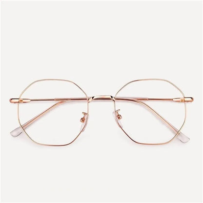 Fashion Anti Blue Light Round Glasses Ultra-Light Metal Frame