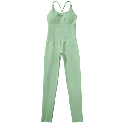 OMKAGI Women’s Full-Length Bodycon Jumpsuit – Sleeveless Athletic & Casual Wear