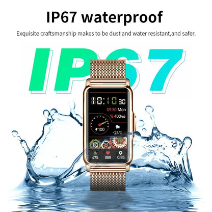 LIGE Smart Watch Women Full Touch Screen Bluetooth Call IP67 Waterproof