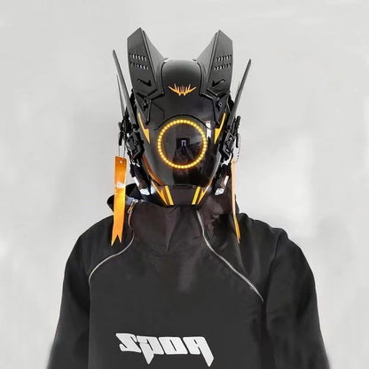 CyberGlow LED Tech Helmet – Futuristic Cosplay Mask