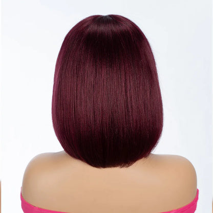 99J Straight Short Bob – 180% Density Chinese Human Hair Wig