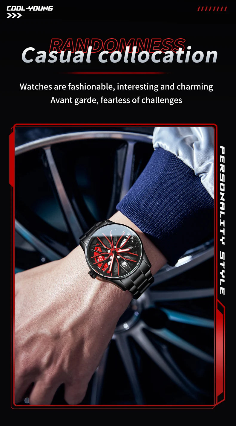 OLEVS Wheel Men's Luxury Watch Waterproof