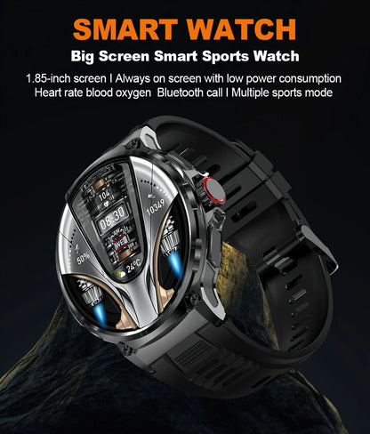 New 1.85-inch Ultra HD Smart Watch with GPS tracking, Bluetooth call, and a 710mAh battery. Perfect for sports and fitness, compatible with Huawei and Xiaomi.