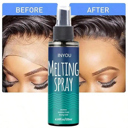 Melting and Holding Spray Glue-Less Hair