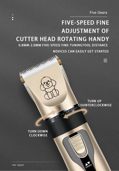 Portable Pet Hair Remover Chipper Grooming Electric Waterproof