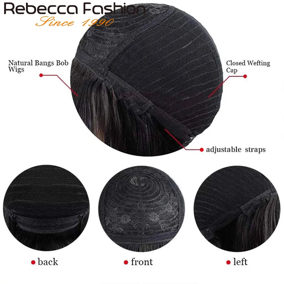 99J Straight Short Bob – 180% Density Chinese Human Hair Wig