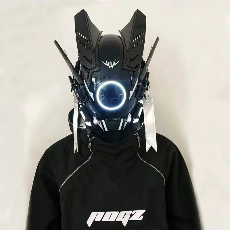 CyberGlow LED Tech Helmet – Futuristic Cosplay Mask