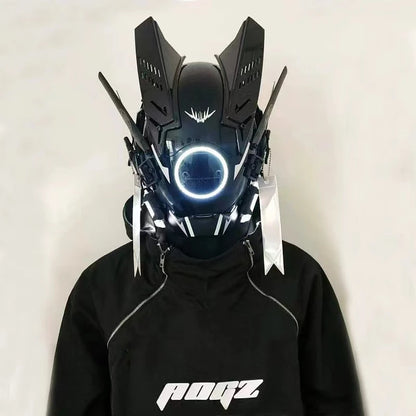 CyberGlow LED Tech Helmet – Futuristic Cosplay Mask