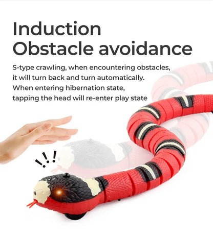 Pet Toys Cat Dog Pet Snake Toys Rechargeable Smart Sensor Snake Automatically Senses Obstacles and Escapes Children's Gift Toys