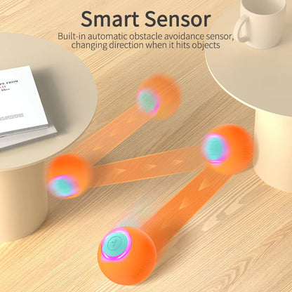 ROJECO Cat Toys Smart Interactive Cat Bouncing Ball Automatic Rolling Ball Training Self-moving Electric Toy Dog Pet Accessories
