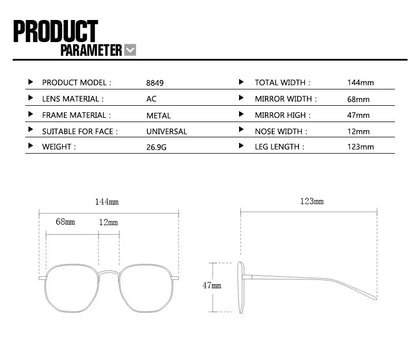 SOZO TU Funky Metal Luxury Rimless Sunglasses for Women