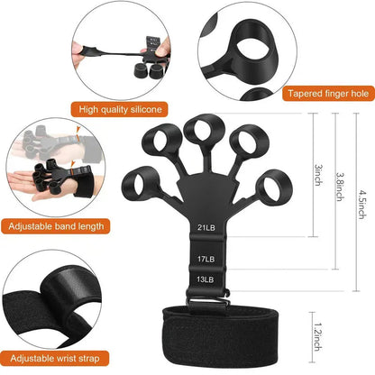 Silicone Gripster Hand Grip Finger Power Strengthener Stretcher Trainer