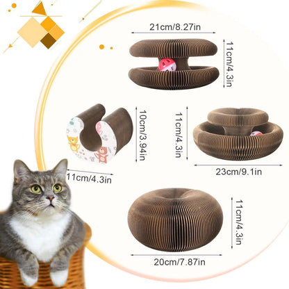 Magic Cat Scratcher Board with Ball – Fun &amp; Relaxing Toy for Cats