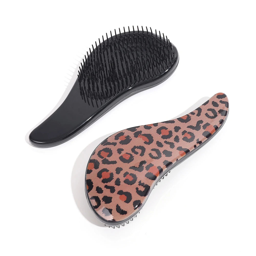 Leopard Print Detangling Hair Comb – Perfect for Wet &amp; Dry Hair