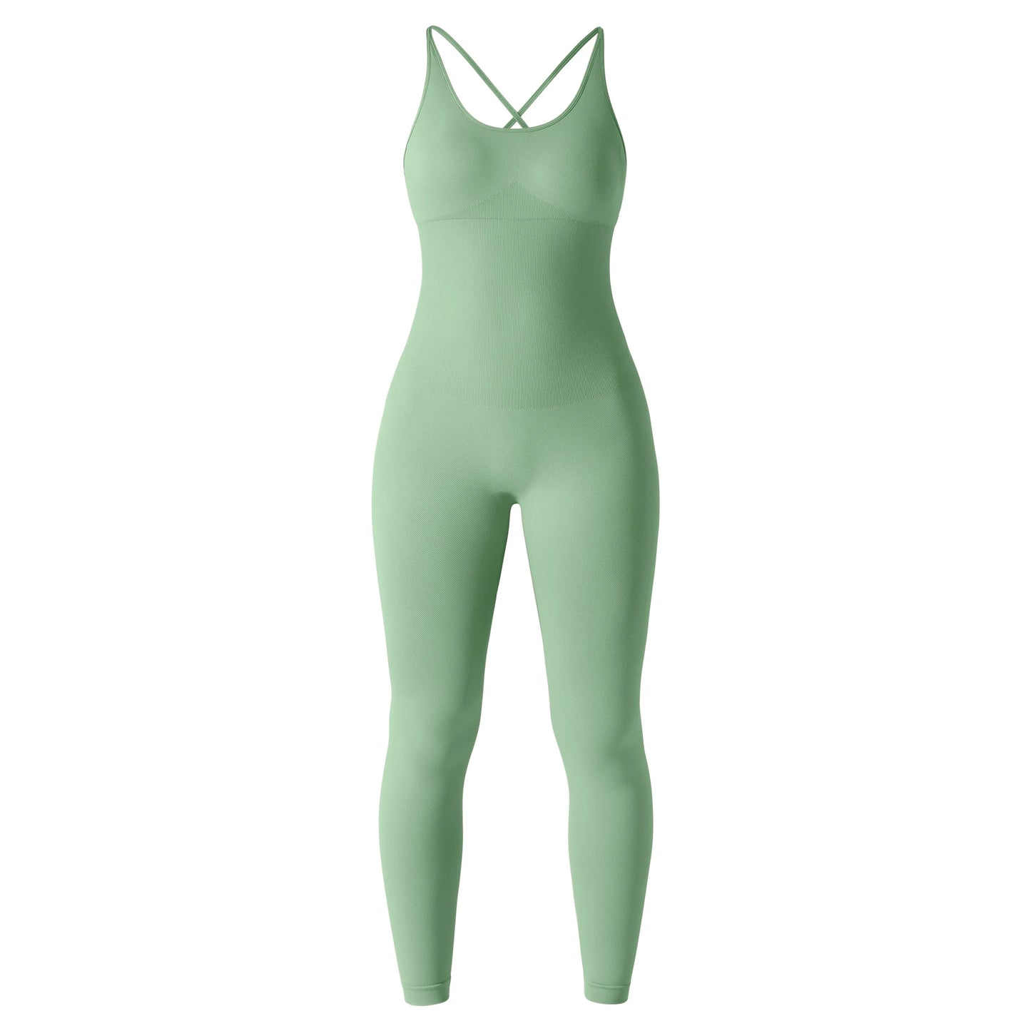 OMKAGI Women’s Full-Length Bodycon Jumpsuit – Sleeveless Athletic & Casual Wear