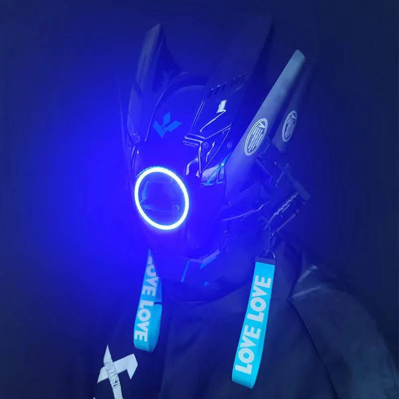 CyberGlow LED Tech Helmet – Futuristic Cosplay Mask
