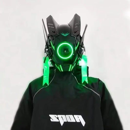 CyberGlow LED Tech Helmet – Futuristic Cosplay Mask