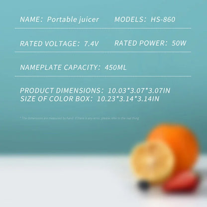 Xiaomi NanoBlend  450ml Fruit Juicer 8 Blades 3 Speeds USB Rechargeable Adjustable